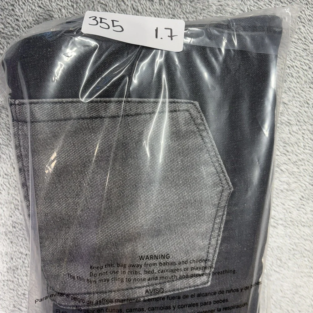 Patchwork Jeans Men's Size 34x26 Black Gray Colorblock Straight Denim‎ Pants